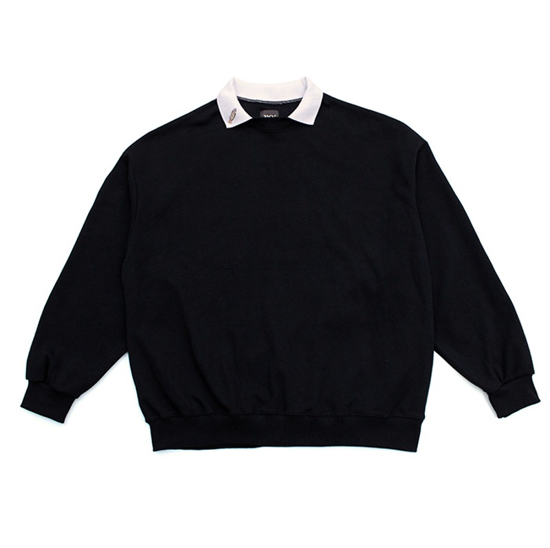 FEAR NOT Embroidery Collar Sweat (black)